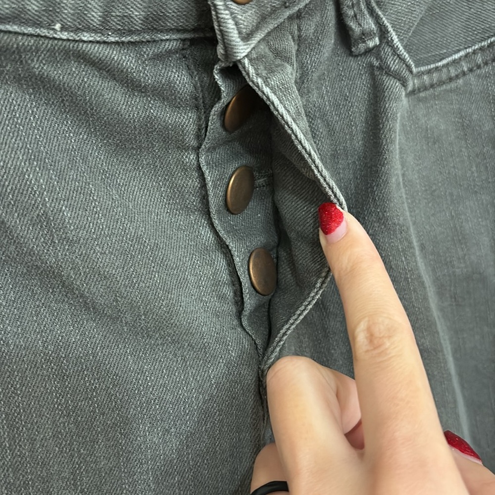 H&M Gray Low Rise Button Fly Skinny Jeans - Picture 7 of 12